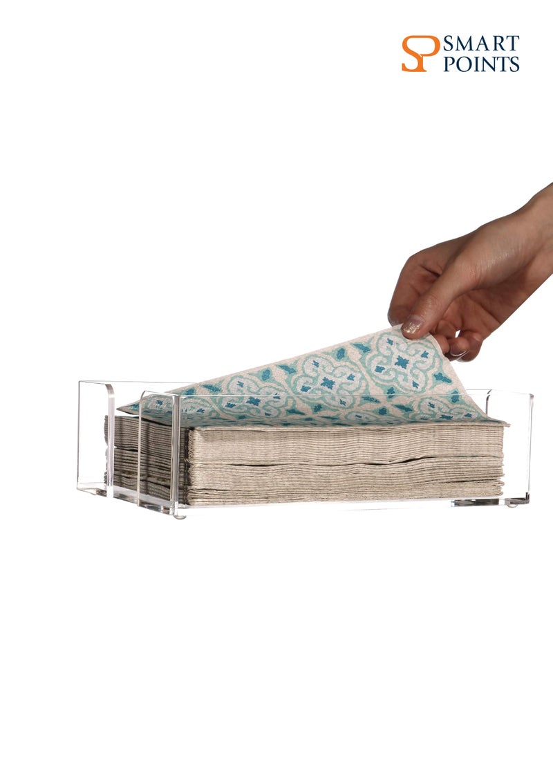 SMARTPOINTS Clear Napkin holders for kitchen, Guest Towel Basket, Paper Towel Holder in Clear, Guest Napkin Holder for Bathroom Kitchen Dining Table Party Hotel Restaurant decor  - Image 5