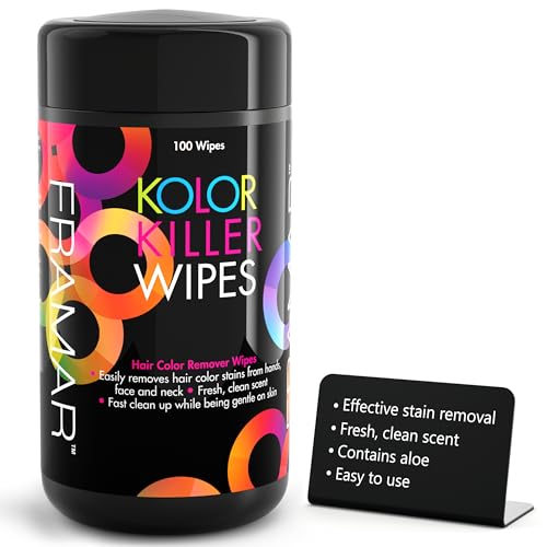 Framar Kolor Killer Wipes  Hair Dye Remover For Skin Hair Color Remover For Dyed Hair Gentle on Skin Pleasant Scent  Wipes Dispenser of 100