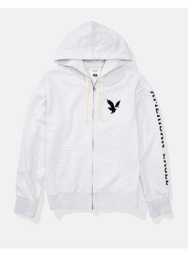 امريكان ايجل - Graphic Zip Through Hoodie - Image 1