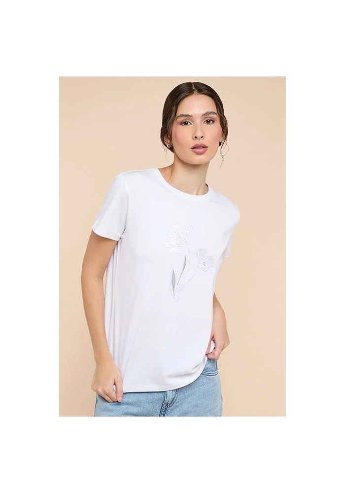 أر أند بي Printed T-Shirt with Crew Neck and Short Sleeves