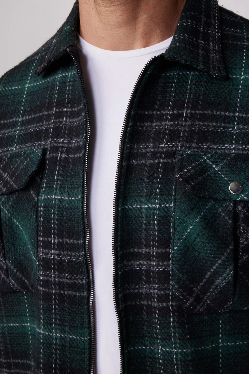 Tudors Relax Fit Zippered Double Pocket Lumberjack Men's Shirt