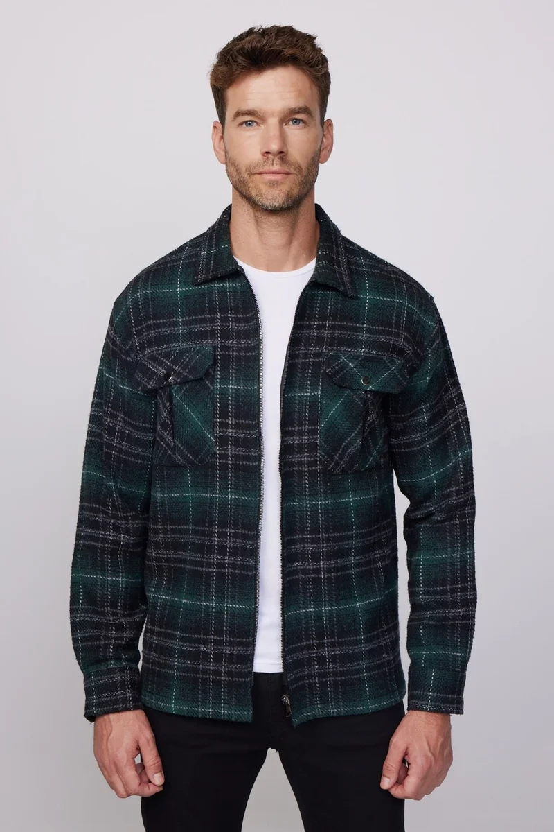 Tudors Relax Fit Zippered Double Pocket Lumberjack Men's Shirt