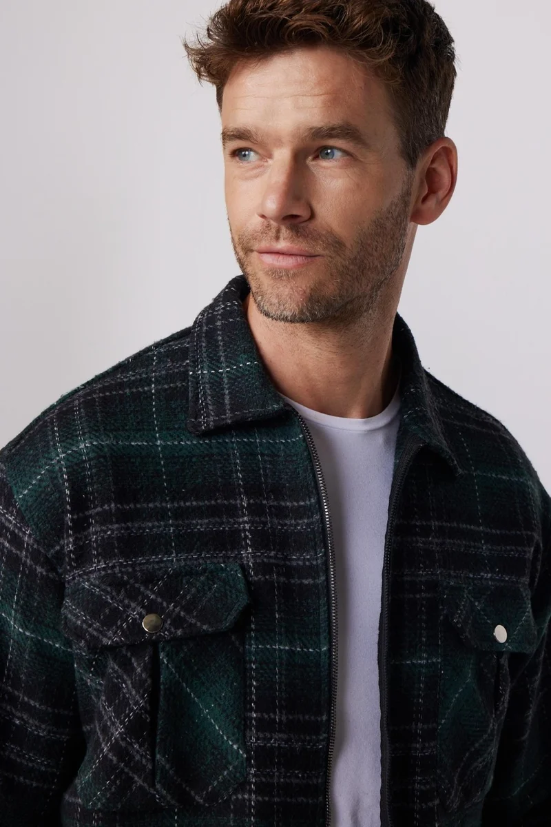 Tudors Relax Fit Zippered Double Pocket Lumberjack Men's Shirt