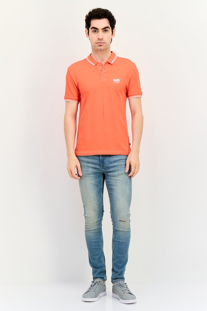 Levi's تي شيرت بولو بأكمام قصيرة للرجال بتصميم عادي مع شعار العلامة التجارية، أحمر - Image 3