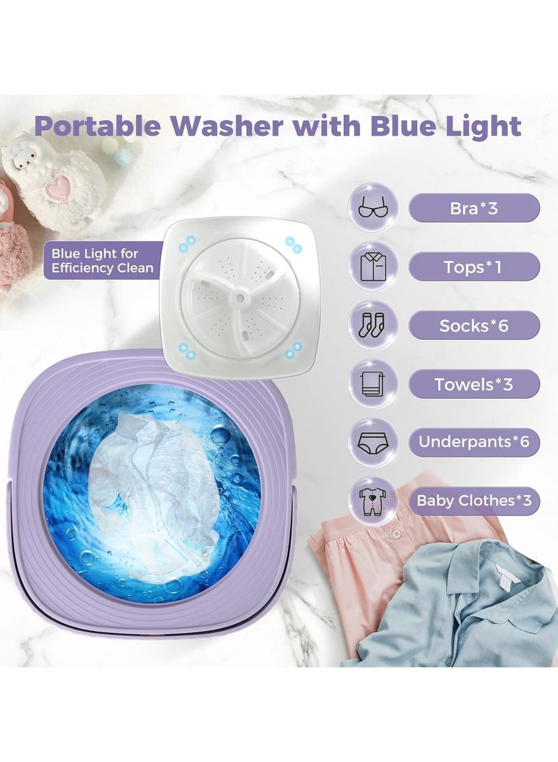 Arabest Portable Washing Machine 6L Mini Washing Machine with 3 Modes Timing Cleaning Portable Washer with Soft Spin And Draining For Socks Baby Clothes Towels and Small Items - Image 3