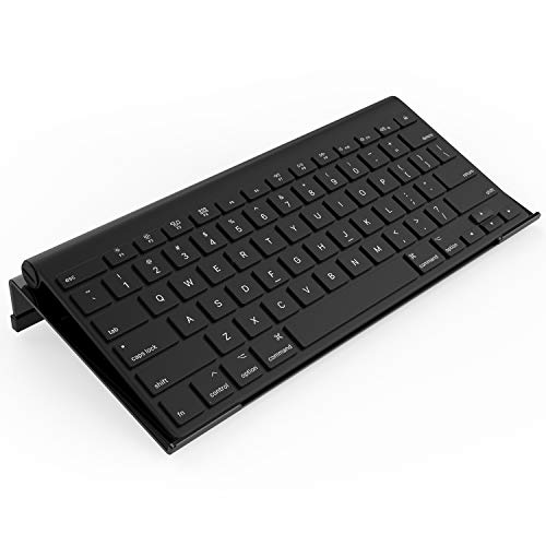 KOTEMON Mini Computer Keyboard Stand-11.8'' x 5.1''-Small Computer Keyboard Tray Acrylic Keyboard Holder for 78 Keys Universal Compact Keyboard, with Black Silicone Strip, Black - Image 1