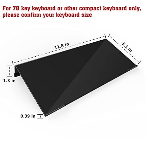 KOTEMON Mini Computer Keyboard Stand-11.8'' x 5.1''-Small Computer Keyboard Tray Acrylic Keyboard Holder for 78 Keys Universal Compact Keyboard, with Black Silicone Strip, Black - Image 2