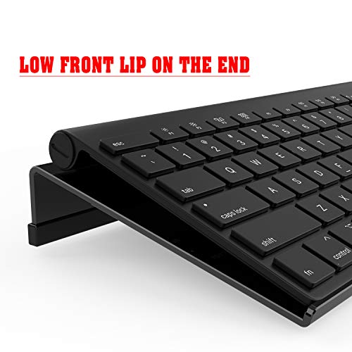 KOTEMON Mini Computer Keyboard Stand-11.8'' x 5.1''-Small Computer Keyboard Tray Acrylic Keyboard Holder for 78 Keys Universal Compact Keyboard, with Black Silicone Strip, Black - Image 4
