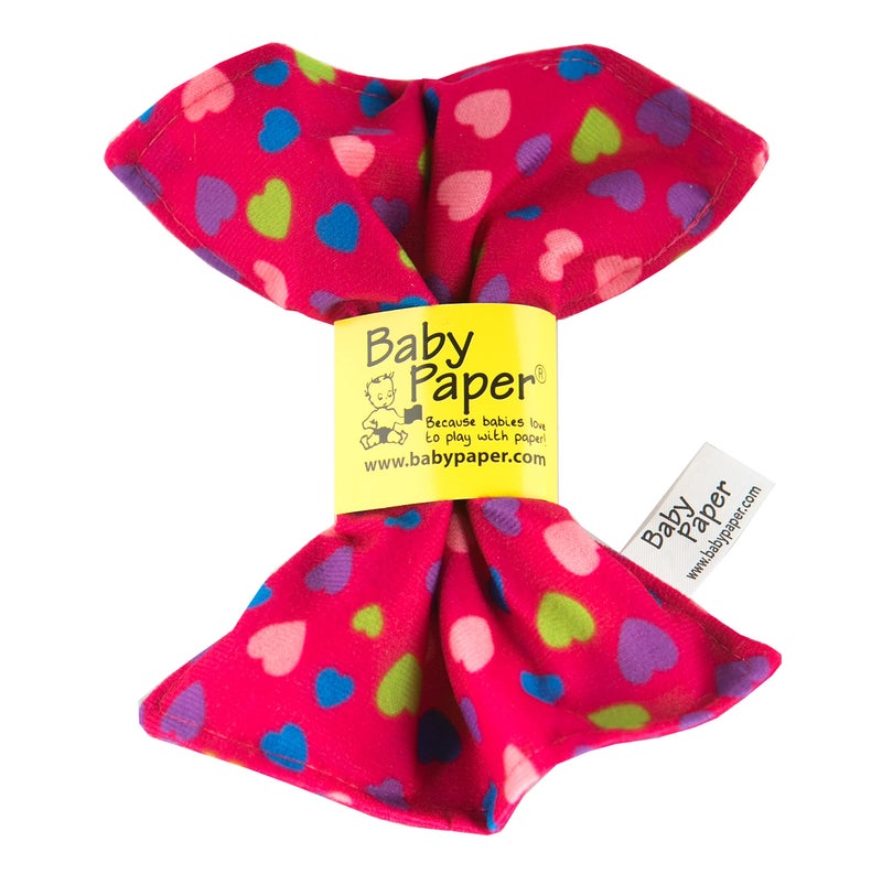 Baby Paper Original Baby Paper - Crinkle Teether and Sensory Toy for Babies and Infants | Pink Hearts | Non-Toxic, Washable | Great for Baby Showers - Image 5