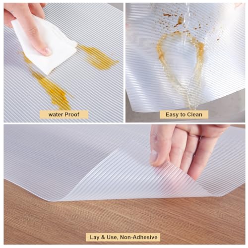 TEZZ Shelf Liner, 11.8 Inches x 20 FEET Non-Slip Kitchen Cabinet Liner, Washable Oil-Proof Non-Adhesive Contact Paper for Kitchen Drawer, Cabinet, Shelves, Cupboard, Refrigerator, Storage, Desk, Countertop - Image 3