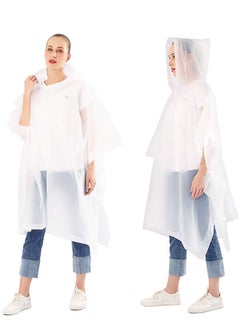 Portable EVA Raincoats for Adults, KASTWAVE Reusable Rain Ponchos with Hoods and Sleeves Lightweight Raincoats for Lightweight for Adults, Emergency, Camping, Men, Women