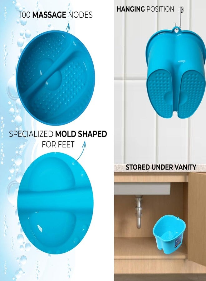 Mantello Foot Bath, Extra Large, Foot Soaking Tub - Pedicure Bowl - Foot Soak Tub (Blue) - Image 2