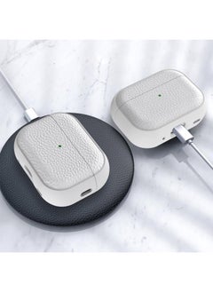 Generic Case Compatible with AirPods Pro 2 Leather Touch Design Protective Case with Hand Strap, Drop-Resistant, Shockproof (white)  - Image 3