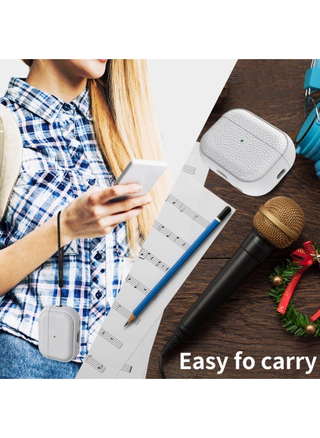 Generic - Case Compatible with AirPods Pro 2 Leather Touch Design Protective Case with Hand Strap, Drop-Resistant, Shockproof (white) - Image 1