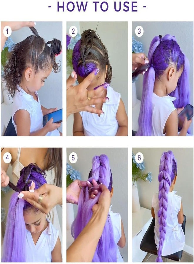 Vihaanta 2PCS Purple Hair Extensions, Purple Hair Extensions For Braids Purple Braiding Hair Pre Stretched Synthetic Braiding Hairs, Prestretched Braidings Hairs for Halloween Costume Cosplay Stage Partiesies - Image 4