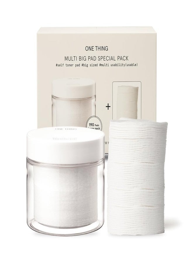 ONE THING Multi Big Pads Special Pack 70 PCS + 120 Refill | DIY Dry Toner Pads, Large Size Exfoliating Soft Lightweight Cotton Face Rounds | Korean Skin Care - Image 1