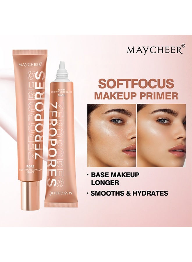 MAYCHEER Zero Pores Softfocus Makeup Primer,Brighten Glow Vegan Face Primer – Natural, Moisturizing, Waterproof Base for Poreless, Long-Lasting Wear - Image 3