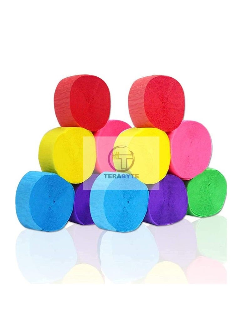 Terabyte Crepe Paper Neon Streamer (Pack oF 12) 100ft - Image 2