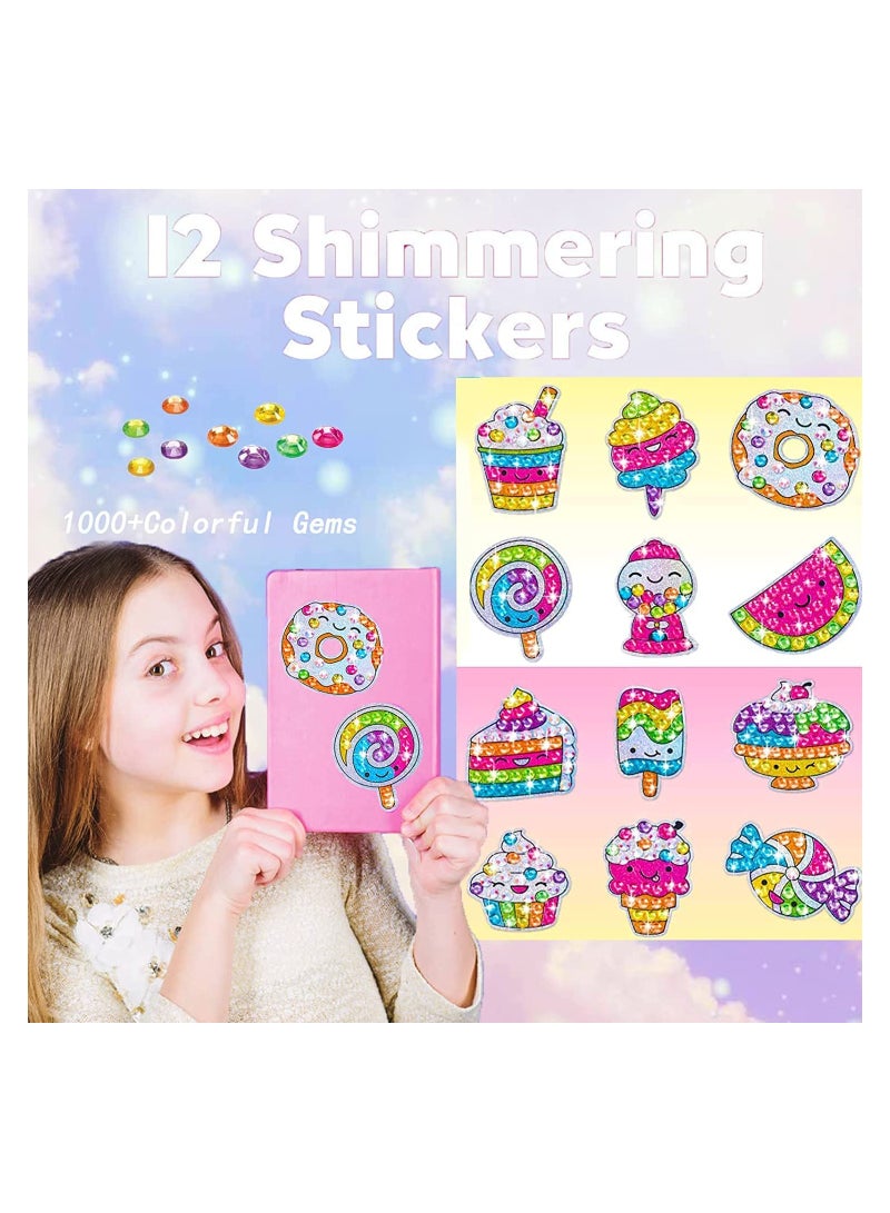 Diamond Painting Kit for Kids, Includes 12 Sweet Stickers and 2 Suncatchers, Creative Art Set for Ages 4-12, Fun Craft Activity for Girls and Boys - Image 3