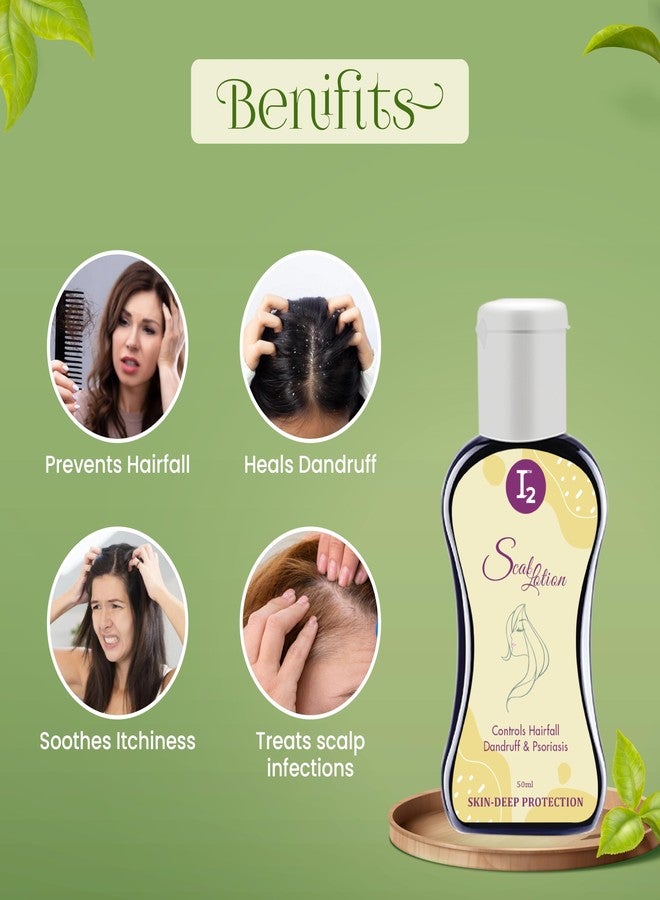 I2cure Hair Growth lotion for Dry Itchy & Flaky Scalp & Skin Minimizes Skin Irritation Soothes | Relief From Scalp Itchiness | Hair Root Nutrients & Hair Growth For Men & Women 50ml (Pack of 4) - Image 3