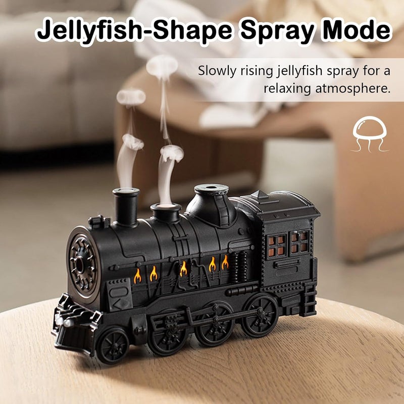Yisowy Yisowy Essential Oil Diffuser 300ml Vintage Train Aroma Diffuser Humidifier with Wireless Remote Control Cool Mist Humidifier with Dual Mist Spray Mode Timing Auto ShutOff for Home Office  - Image 2