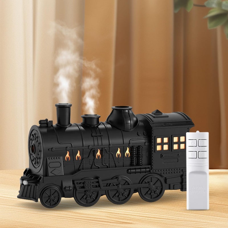 Yisowy Yisowy Essential Oil Diffuser 300ml Vintage Train Aroma Diffuser Humidifier with Wireless Remote Control Cool Mist Humidifier with Dual Mist Spray Mode Timing Auto ShutOff for Home Office  - Image 1