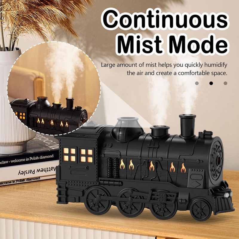 Yisowy Yisowy Essential Oil Diffuser 300ml Vintage Train Aroma Diffuser Humidifier with Wireless Remote Control Cool Mist Humidifier with Dual Mist Spray Mode Timing Auto ShutOff for Home Office  - Image 3