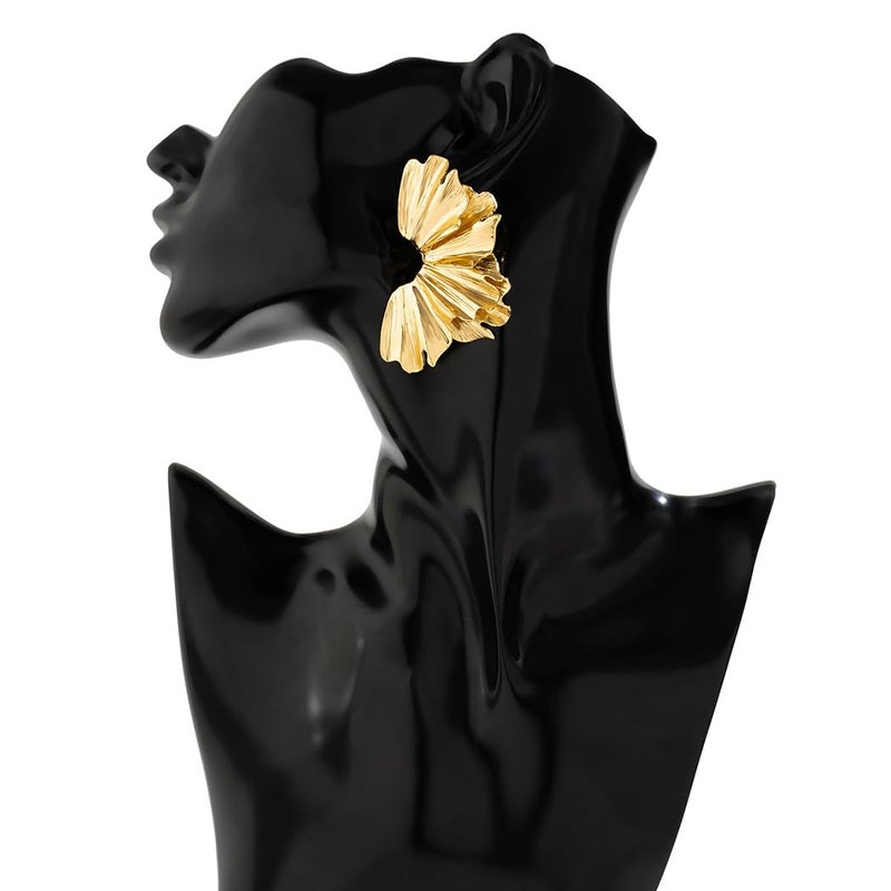 MIFYNN Irregular WaterDrop Earrings, Melted Liquid Irregular Stainless Steel Earrings, Embrace Minimalist Earrings, Statement Earrings for Women (Gold1) - Image 4