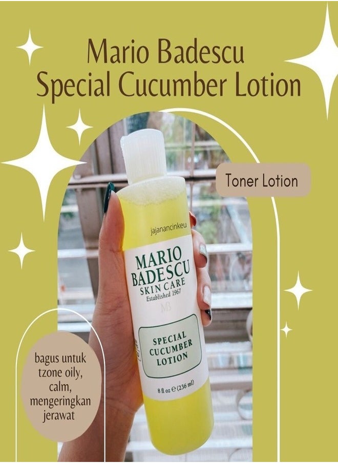 MARIO BADESCU - Mario Badescu Special Cucumber Lotion | Non-Drying & Non-Irritating Facial Toner for Removing Excess Oil & Drying Up Breakouts | Revitalizing, Clarifying Astringent for Face 236ml - Image 1