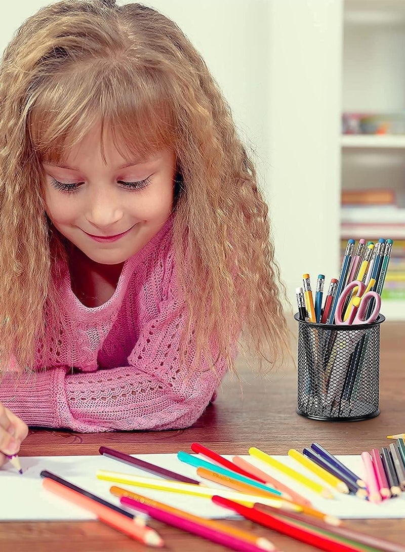 Mesh metal pen holder and organizer for the office, school and home or organizing kitchen utensils, brushes and makeup tools - Image 2