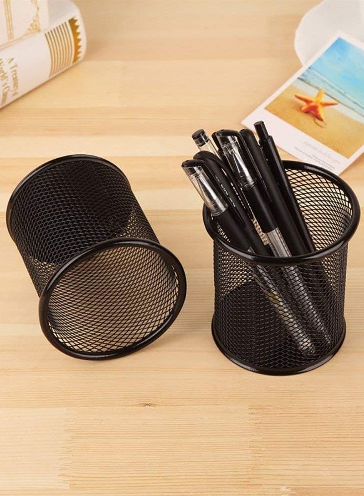 Mesh metal pen holder and organizer for the office, school and home or organizing kitchen utensils, brushes and makeup tools - Image 3