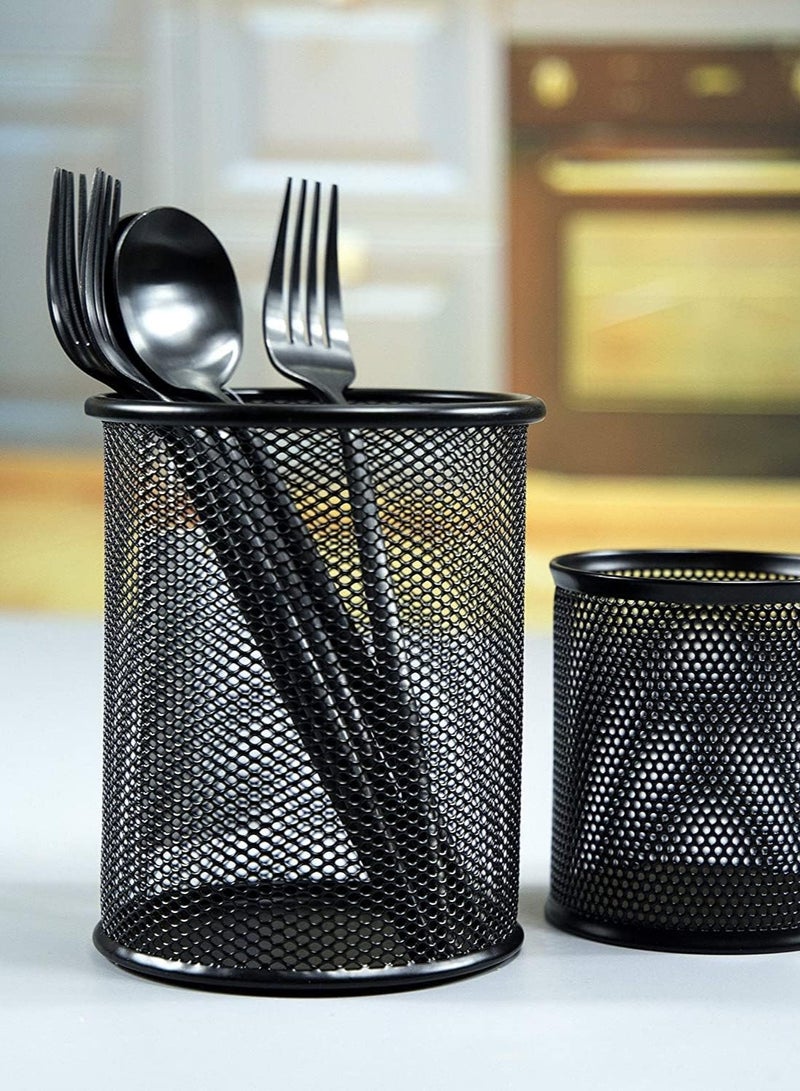 Mesh metal pen holder and organizer for the office, school and home or organizing kitchen utensils, brushes and makeup tools - Image 5