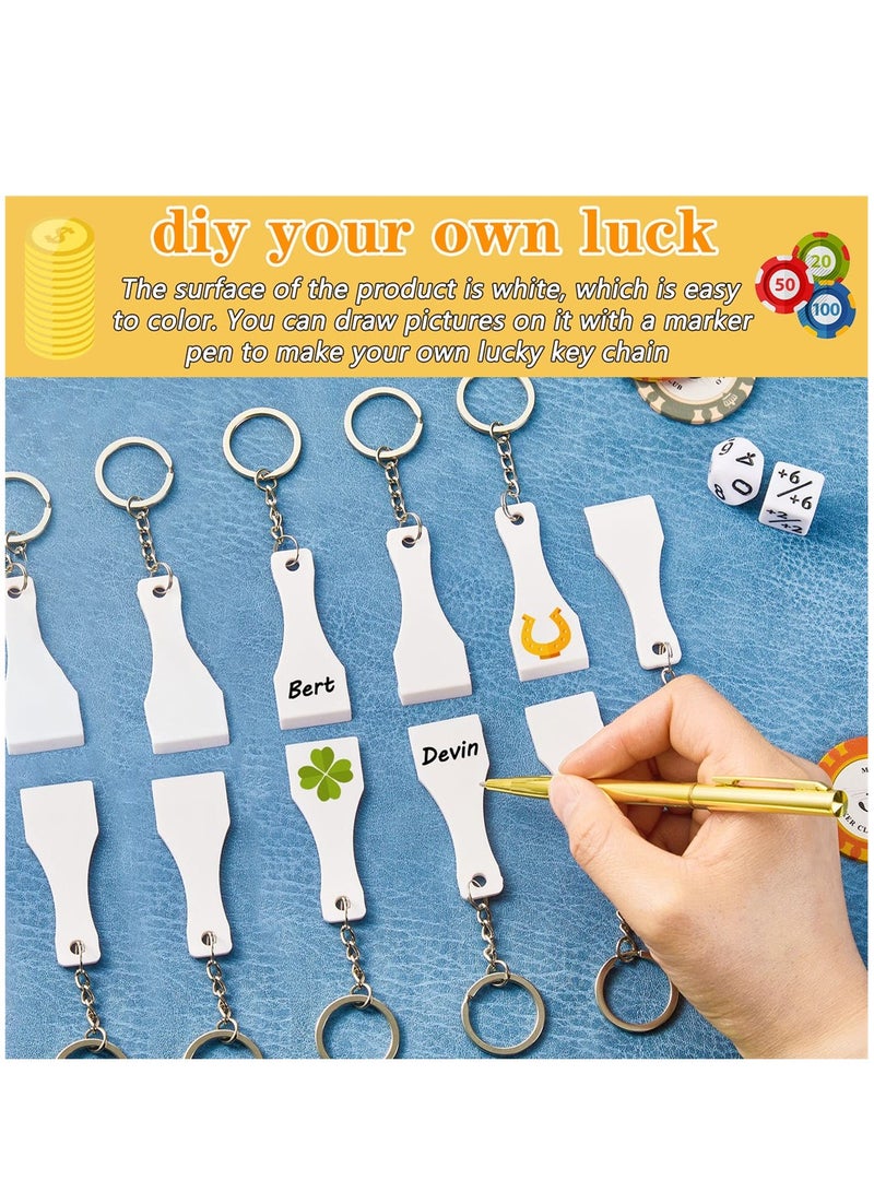 Luckam Plastic Prize Scratcher 50 Pcs Lottery Scratcher Tool Keychain Ice Scoop Shape Scratch off Tool for Lottery Tickets Labels Films Lotto Cards Lucky Gambler Gift - Image 4
