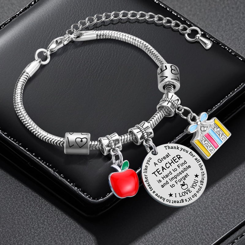 iJuqi Teacher Appreciation Gifts for Women - Personalized Inspirational Teachers Appreciation Week Bracelet, Perfect Thank You Gift for Christmas, Valentineâ€™s Day - Image 5