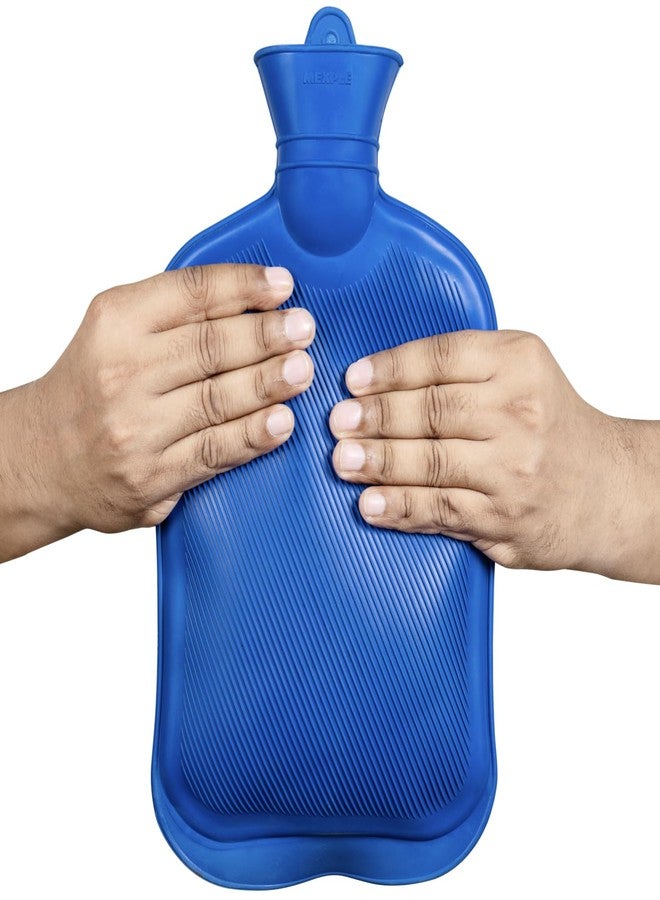 MEXPLE حقيبة زجاجة ماء مطاطية MEXPLE RelaX100 لعلاج الألم، سعة 2 لتر (عبوة واحدة) - لون أزرق - Image 1