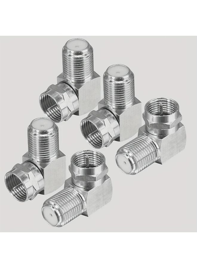 2pcs Right Angle F Type RG6 Coaxial Connector Adapter Male To Female For Wall Mounted TVs - Image 4