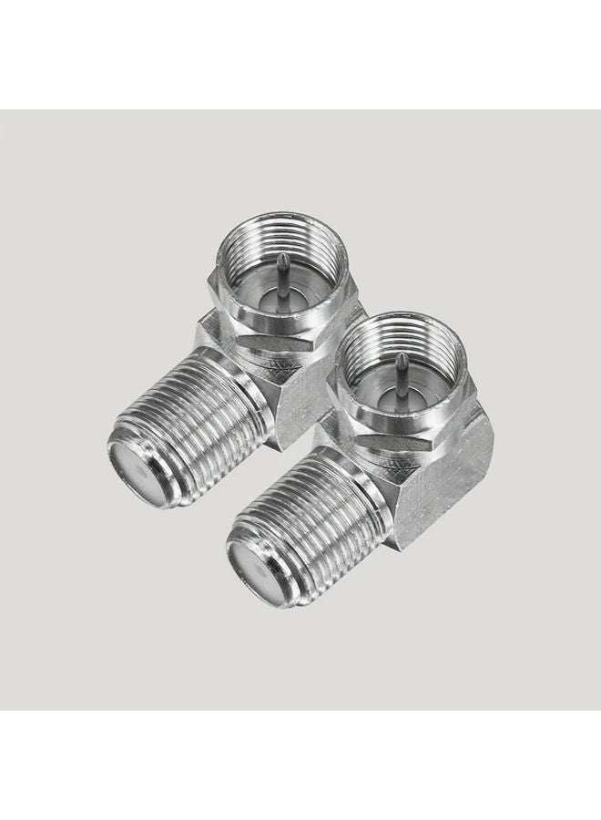 2pcs Right Angle F Type RG6 Coaxial Connector Adapter Male To Female For Wall Mounted TVs - Image 2