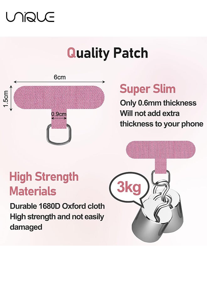 Unique Phone Lanyard - Phone Lanyard with 4 Universal Patches - 1.6m Adjustable Phone Lanyard - Can be Used for Crossbody Phone and Neck and Wrist Straps - With Metal Snap Hook - Compatible with Most Smartphones with Full Coverage Case - Free Your Hands (Pink/Transparent) - Image 2