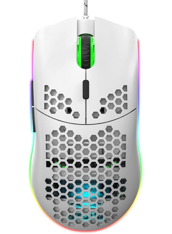 Wired Gaming Mouse Honeycomb Hollow Design Ergonomic Lightweight Usb Wired Mouse With Backlight 6 ons 6 Speed Adjustable Dpi Computer Mouse Rgb Gaming Mouse For Mac Laptop Computer Pc - Image 1
