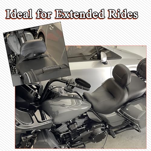 FOVPLUE Adjustable Rider Backrest Pad Mounting Hardware Kit for Harley Touring 20092025for CVO Road Glide Street Glide Tri Glide FLHTKL Electra Glide Road KingBlack - Image 3