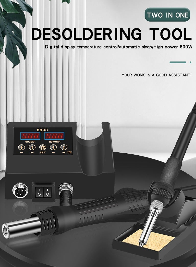 AL RAID Soldering Iron Station 2 in 1 Soldering Station Digital Display Hot Air Gun Welding Rework for Cell-Phone BGA SMD PCB IC Repair Solder Iron Tools Versatile and Efficient - Image 3