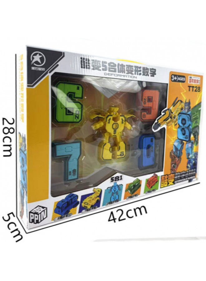 Children's Educational Toy Robot Transforming Digital Assembly Puzzle Playset Street Vendor Model Plastic Construction Kit-Color:Default - Image 2