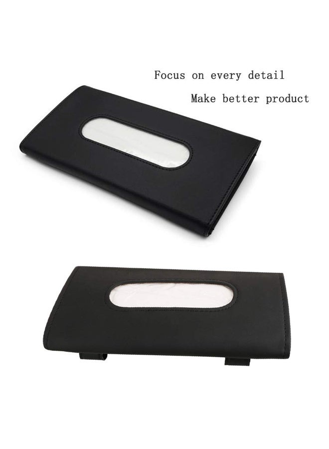 Lyaxm Car Visor Tissue Holder, Car Tissue Holder with a pack of 40 tissues, Premium Pu Leather Tissue Box In Car Backseat Rectangular Napkin Holder Auto Decoration Accessories For Hyundai Kia Nissan Ford Toyota - Image 4