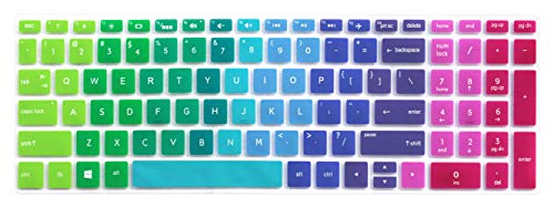 UHamn Keyboard Skin Compatible for 15.6" HP Pavilion X360 15-br075nr, HP Envy x360 15m-bp 15m-bq, HP Spectre x360 15-ch011dx,HP Pavilion 15-cb 15-cc 15-cd 15-bw 15-bs & 17.3" HP 17m-ae 17-bs Series -Rainbow - Image 1