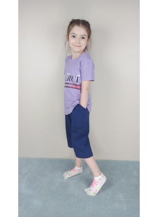 Bluence Waitress Cotton Lilac Capri Set 