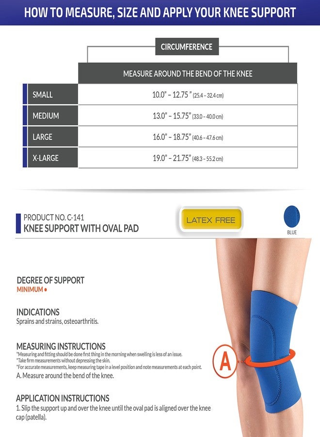 OTC Knee Support, Oval Pad, Slip-on Sleeve, Neoprene, Medium - Image 2