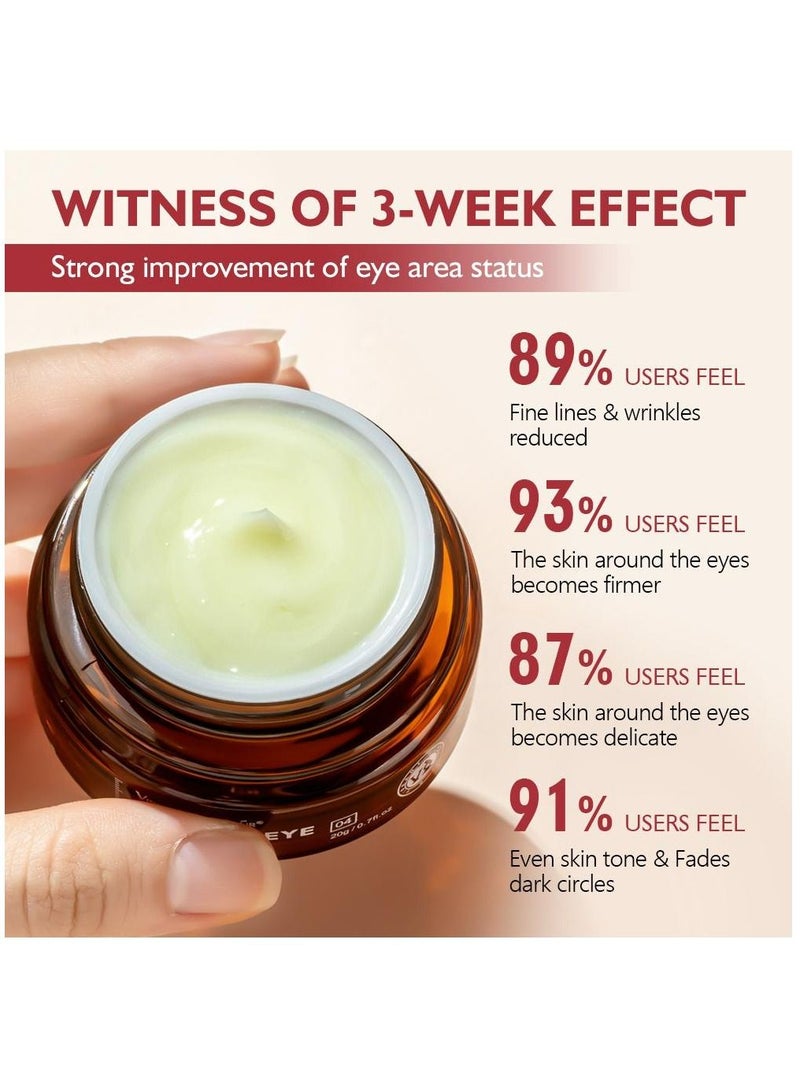Vibrant Glamour Anti-aging Retinol Eye Cream Dark Circles Fade Fine Lines Remove Eye Bags Anti-Wrinkle Firming & Brighten Skin Infused with Retinol Arbutin Vitamin C & E 20g - Image 3