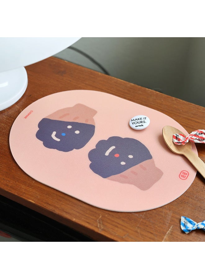 South Korea Imported Romane Cute Cartoon Special-shaped Niche Home Office Mouse Mat Ins Non-slip Female Game-Color:225x170mm-Pattern:Madeleine Small Cake  - Image 1