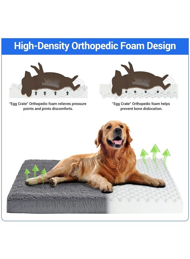 Bukela Orthopedic Dog Beds For Large Dogs,Dog Bed With Plush Egg Foam Support And Non-Slip Bottom, Waterproof And Machine Washable Removable Pet Bed Cover 90x7x68 Cm  - Image 3
