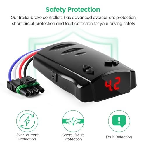 briidea Proportional Trailer Brake Controller, Digital Electric Brake Control for 1-4 Axle Trailers, Smooth Stop Technology with Boost Mode, Compatible with Ford/GM/Chevy/Dodge/RAM/Toyota - Image 3